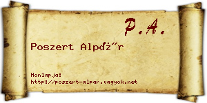 Poszert Alpár névjegykártya